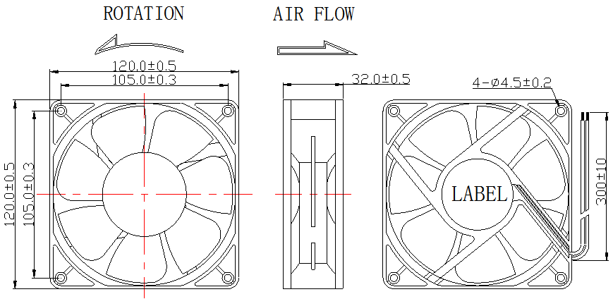 Description of DFX12032 DC Axial Fan