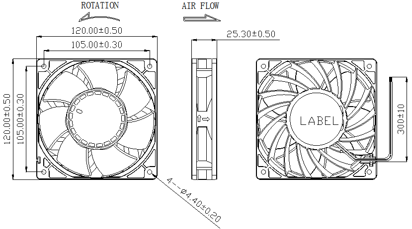 Description of DFX12025 Booster Fan