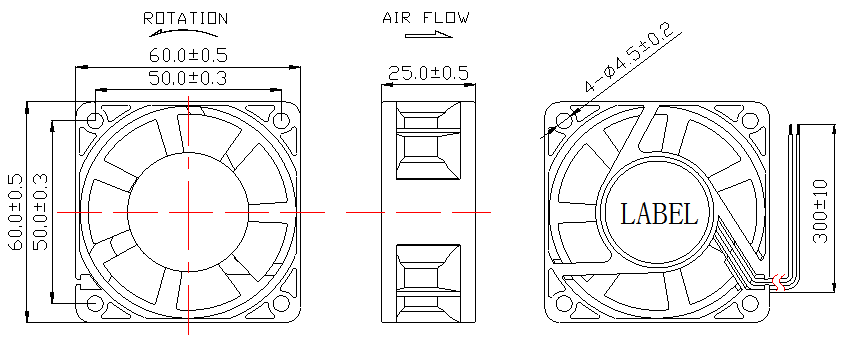 Description of DFX6025 DC Axial Fan