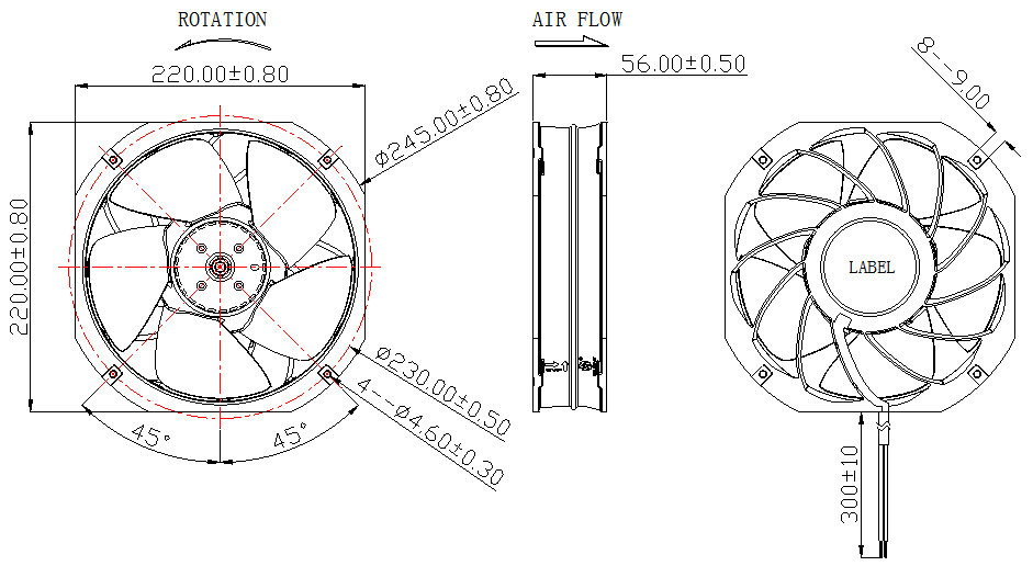 Description of DFX22056 DC Axial Fan
