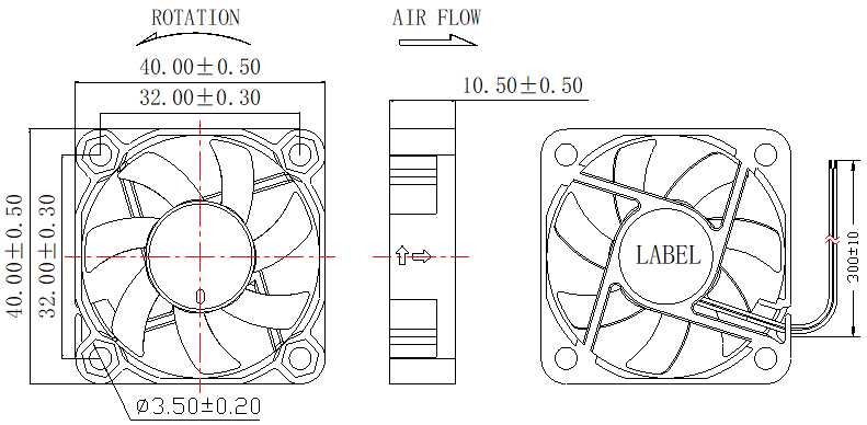 Description of DFX4010 DC Axial Fan Small Core