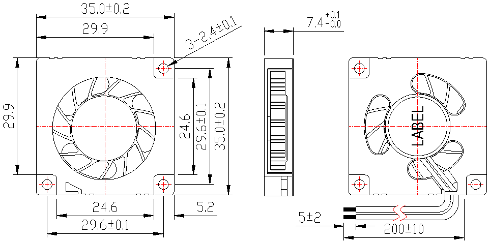 Description of DFX3507 DC Blower Fan