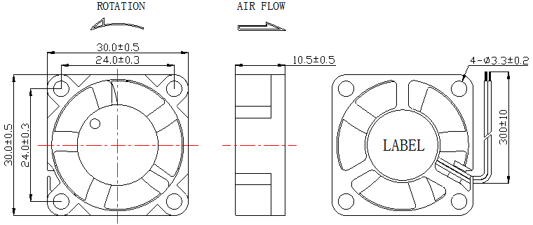Description of DFX3010 DC Axial Fan
