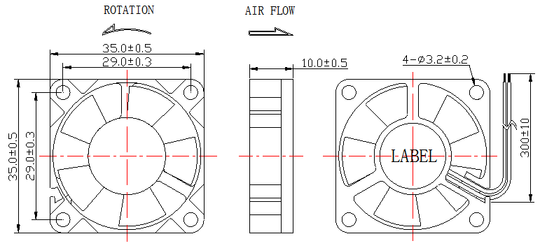 Description of DFX3510 DC Axial Fan