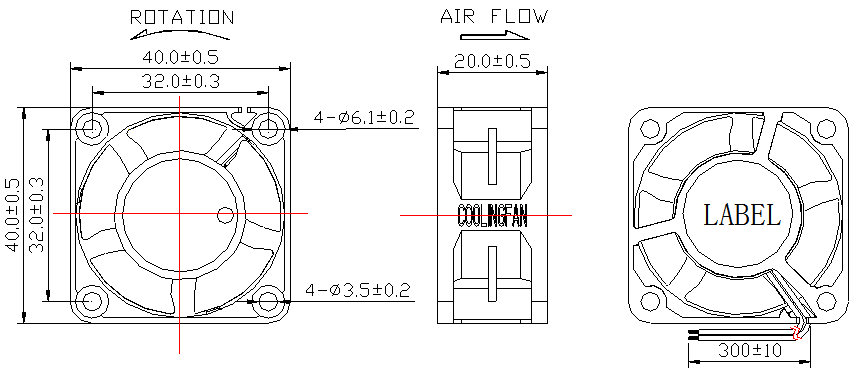 Description of DFX4020 DC Axial Fan