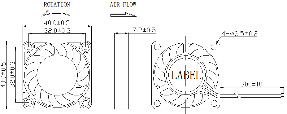 Description of DFX4007 DC Axial Fan