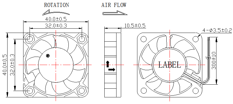 Description of DFX4010 DC Axial Fan