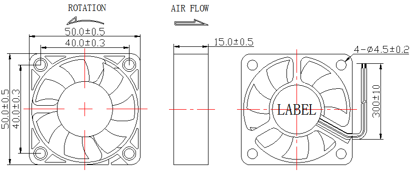 Description of DFX5015 DC Axial Fan