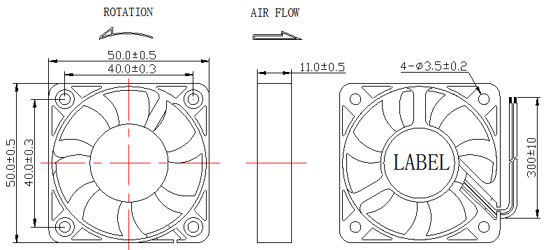 Description of DFX5010 DC Axial Fan
