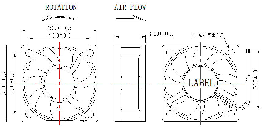 Description of DFX5020 DC Axial Fan