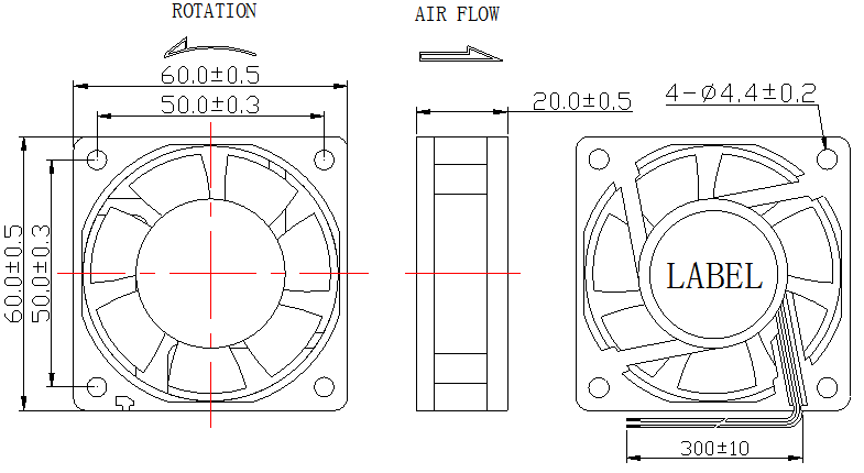 Description of DFX6020 DC Axial Fan