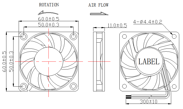 Description of DFX6010 DC Axial Fan