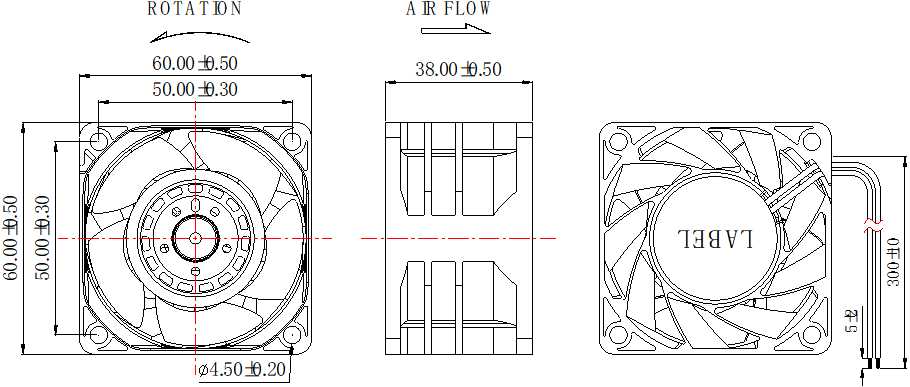 Description of DFX6038 DC Booster Fan