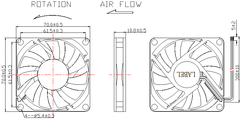 Description of DFX7010 DC Axial Fan