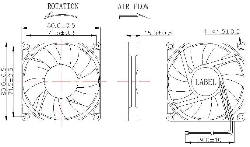 Description of DFX8015 DC Axial Fan