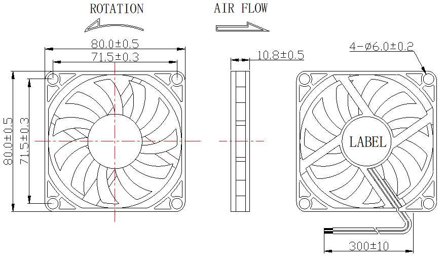Description of DFX8010 DC Axial Fan