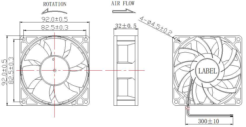 Description of DFX9232 DC Axial Fan