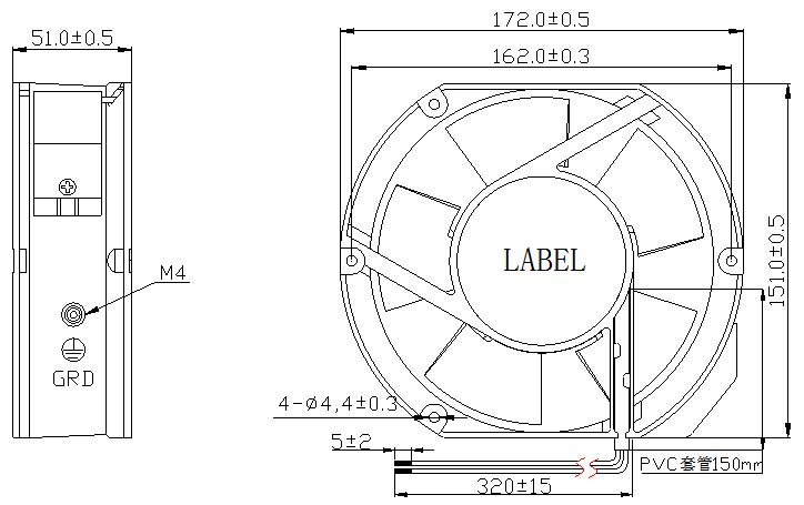 Description of AFX17251 AC Axial Fan