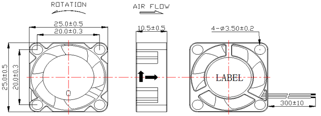 Description of DFX2510 DC Axial Fan