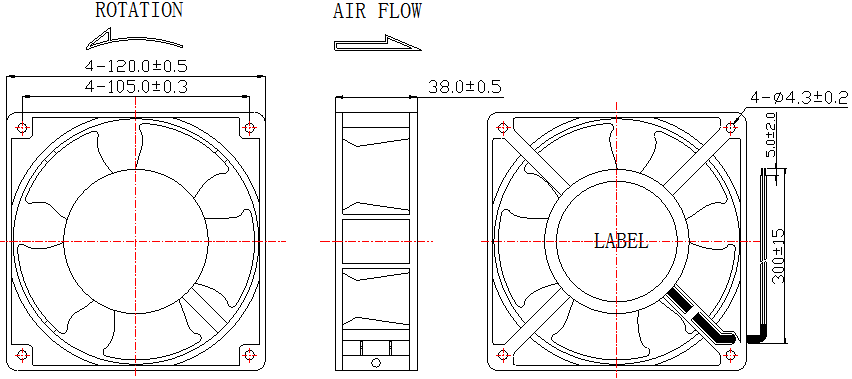 Description of AFX12038 AC Axial Fan