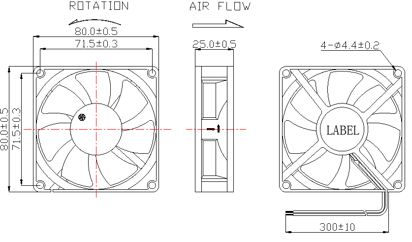 Description of EFX8025 EC Axial Fan