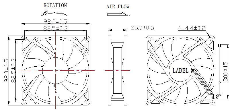 Description of EFX9025 EC Axial Fan