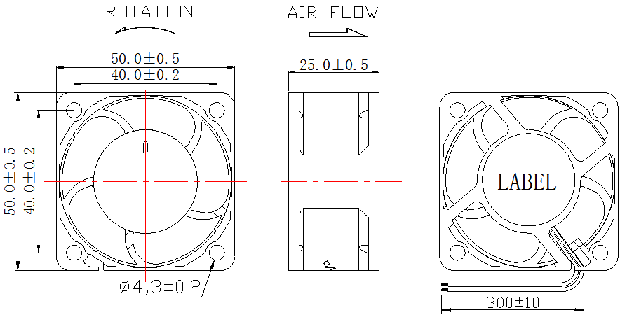 Description of DFX5025 DC Axial Fan
