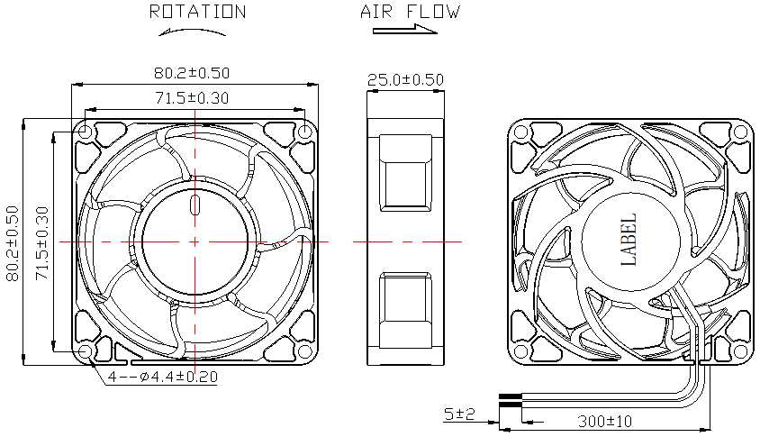 Description of DFX8025 Booster Fan