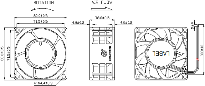 Description of DFX8038 Booster Fan