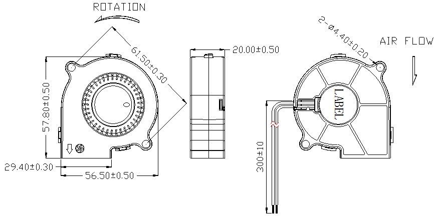 Description of DFX6020 DC Blower Fan