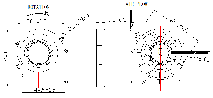 Description of DFX6008 DC Blower Fan