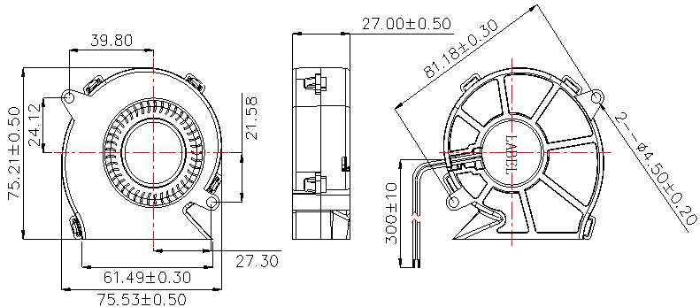 Description of DFX7527 DC Blower Fan