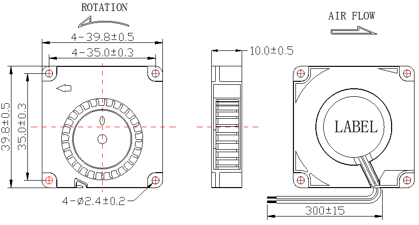 Description of DFX4010 DC Blower Fan