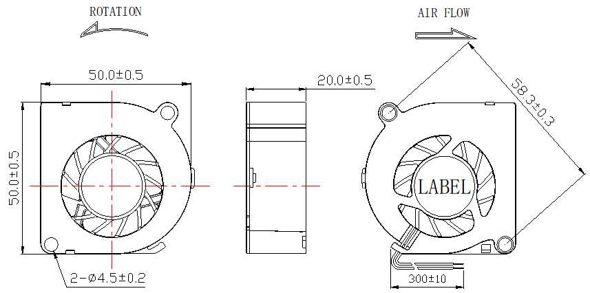 Description of DFX5020 Wide Mouthed DC Blower Fan