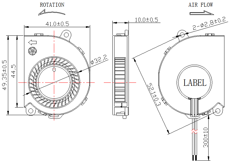 Description of DFX5010 DC Blower Fan