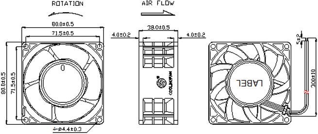 Description of DFX8038 Booster Fan