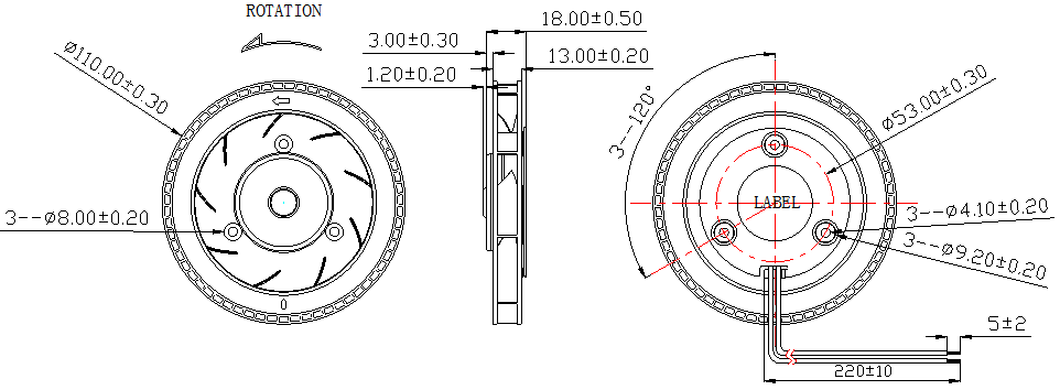 Description of DFX11018 Centrifugal Fan