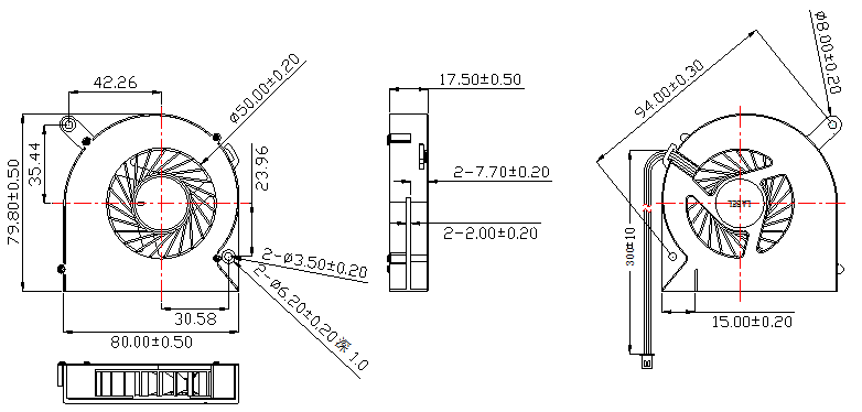 Description of DFX8018 DC Blower Fan