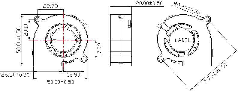 Description of DFX5020 Narrow Mouthed ZM DC Blower Fan