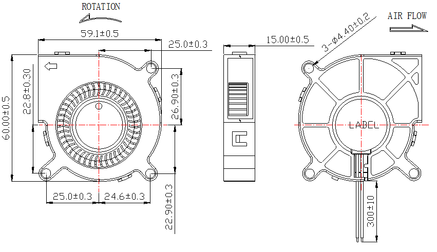 Description of DFX6015 Narrow Mouthed DC Blower Fan