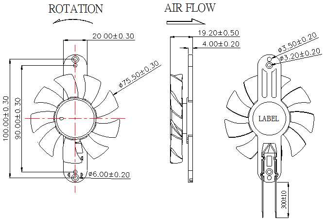 Description of DFX8020 Skeleton Centrifugal Fan